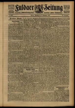 Zweite Ausgabe vom Samstag, den 08. September 1906.