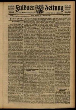 Zweite Ausgabe vom Samstag, den 08. September 1906.