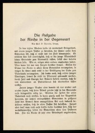 22-47, Die Aufgabe der Kirche in der Gegenwart