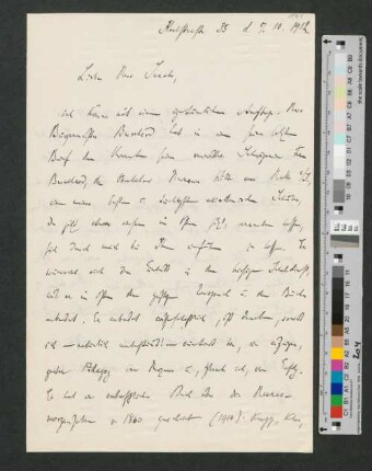 Brief an Werner von Melle