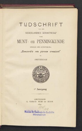 1.1893: Tijdschrift van het Koninklijk Nederlandsch Genootschap voor Munt- en Penningkunde