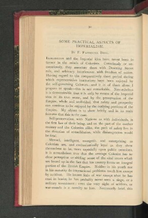 Some Practical Aspects of Imperialism.