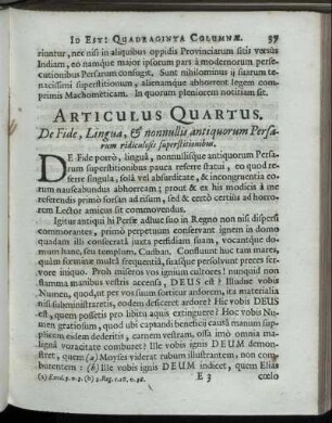 Articulus Quartus.