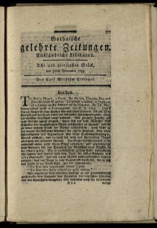 Acht und vierzigstes Stück, den 30ten November 1793.