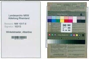 Entnazifizierung Albertine Winkelstraeter , geb. 19.01.1895 ()
