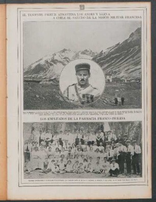 El teniente Prieur atraviesa Los Andes y lleva a Chile el saludo de la misión militar francesa