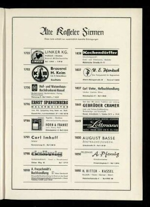 Alte Kasseler Firmen