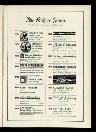 Alte Kasseler Firmen