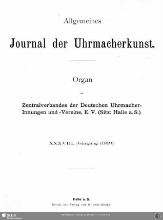 38.1913: Allgemeines Journal der Uhrmacherkunst