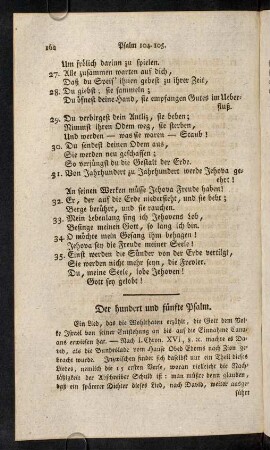 162-182, Der hundert und fünfte Psalm. - Der hundert und fünfzehnte Psalm.