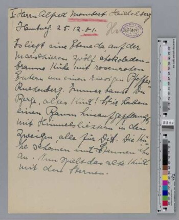 Brief an Alfred Mombert