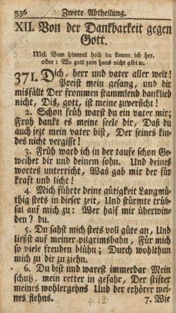 XII. Von der Dankbarkeit gegen Gott