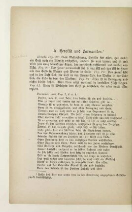 A. Heraklit und Parmenides