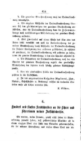 Hundert und fünftes Sendschreiben an die Lehrer und Lehrerinnen meines Aufsichtskreises