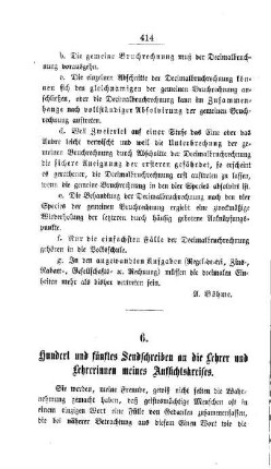 Hundert und fünftes Sendschreiben an die Lehrer und Lehrerinnen meines Aufsichtskreises