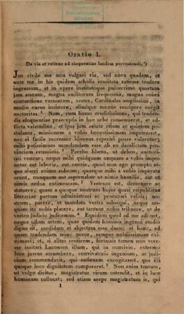 Orationes latinae XLVII e doctissimorum eorumque eloquentissimorum virorum saeculo XVI, XVII, XVIII, XIX florentium operibus. 1. (1822). - 248 S.