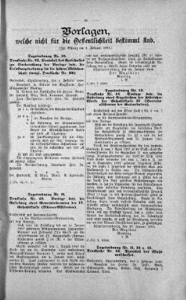 Vorlagen welche nicht für die Oeffentlichkeit bestimmt sind., 9. Februar 1898