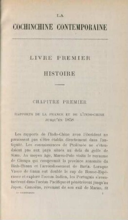 Livre premier. Histoire