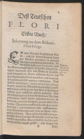 Deß Teutschen Flori Erstes Buch