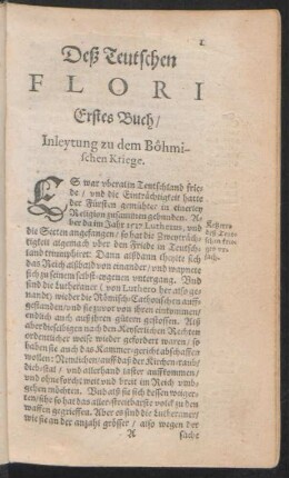 Deß Teutschen Flori Erstes Buch