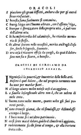 Oracoli Di Gerolamoda Corregio Abbate.