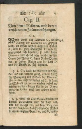 Cap. II. Von denen Rädern, und deren verschiedenen Zusammensetzungen.