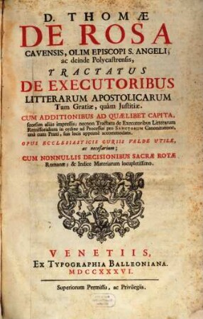 Tractatus de executoribus litterarum apostolicarum