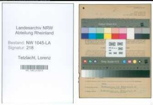 Entnazifizierung Lorenz Tetzlacht , geb. 19.07.1904 (Angestellter)