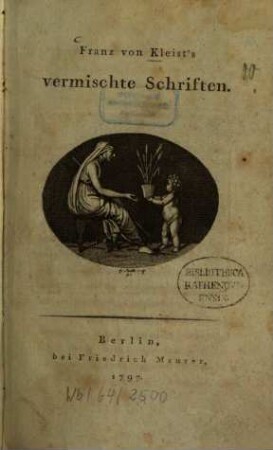 Franz von Kleist's vermischte Schriften