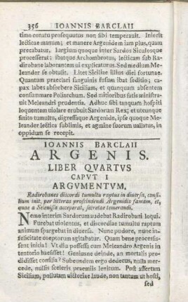 Ioannis Barclaii Argenis. Liber Qvartvs
