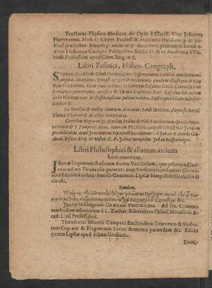 Libri Politici, Histor. Geograph.