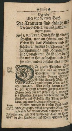 Vorrede Uber das Vierdte Buch