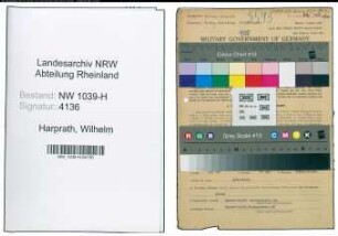 Entnazifizierung Wilhelm Harprath , geb. 16.02.1906 (Studienrat)