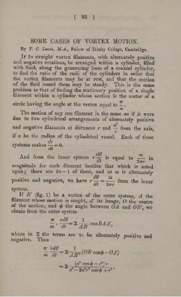 Some cases of vortex motion.