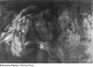 Der trunkene Herkules, von einer Nymphe und einem Satyrn geführt