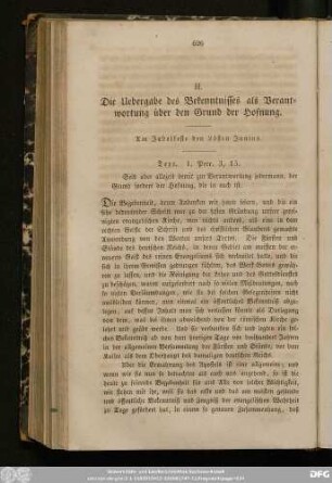 II. Die Uebergabe des Bekenntnisses als Verantwortung über den Grund der Hofnung. Am Jubelfeste des 25sten Junius.