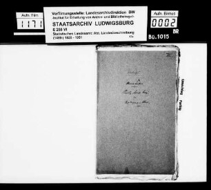 Historiographische Kollektaneen des Rechtskonsulenten [Karl] von Alberti zur Adels- und Burgengeschichte im Oberamt