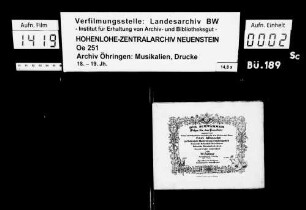 Kühner, Wilh., Die Schwärmer. Walzer für das Pianoforte, Carl Albrecht zu Hohenlohe-Waldenburg gewidmet, 42. Werk, Mannheim, Heckel.