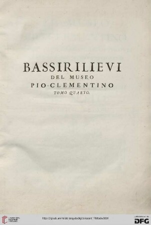Band 4: Il Museo Pio-Clementino: Bassirilievi del Museo Pio-Clementino