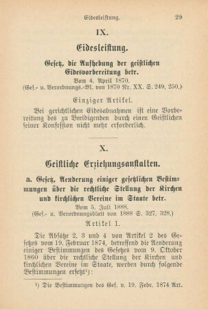 X. Geistliche Erziehungsanstalten