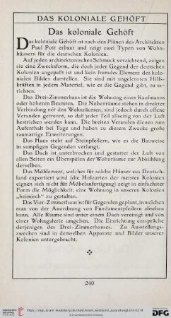Das koloniale Gehöft