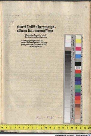 Paradoxa Stoicorum : mit Gedicht an den Leser hrsg. von Arnold Woestefeld