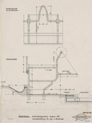 Sperrboxe, Entwicklungsstand August 1971