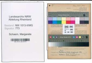 Entnazifizierung Margarete Schaem , geb. 29.04.1917 (Bibliothekarin)