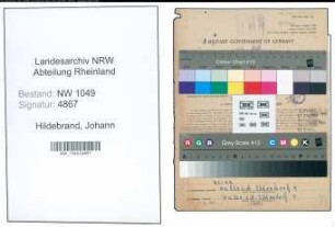 Entnazifizierung Johann Hildebrand , geb. 22.06.1902 (Arbeiter)