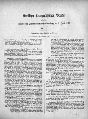 No. 22, 8. Juni 1876