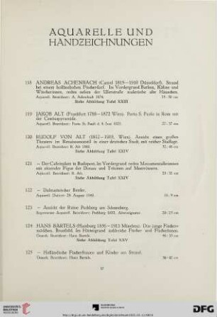 Aquarelle und Handzeichnungen (Nr. 118-146)