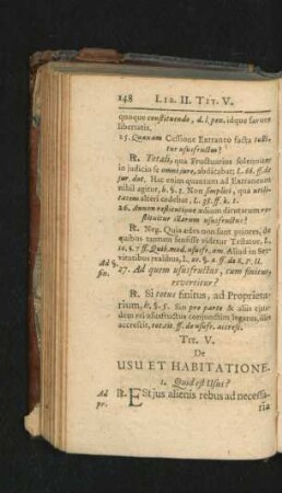 Tit. V. De Usu Et Habitatione.