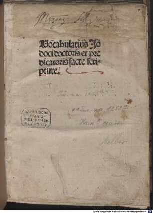 Vocabularius Jodoci doctoris et predicatoris sacre scripture
