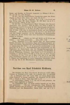 Nachlass von Karl Friedrich Eichhorn. [Cod. Ms. Eichhorn 1 - Cod. Ms. Eichhorn 27]